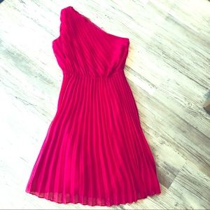 Pink one-shoulder dress